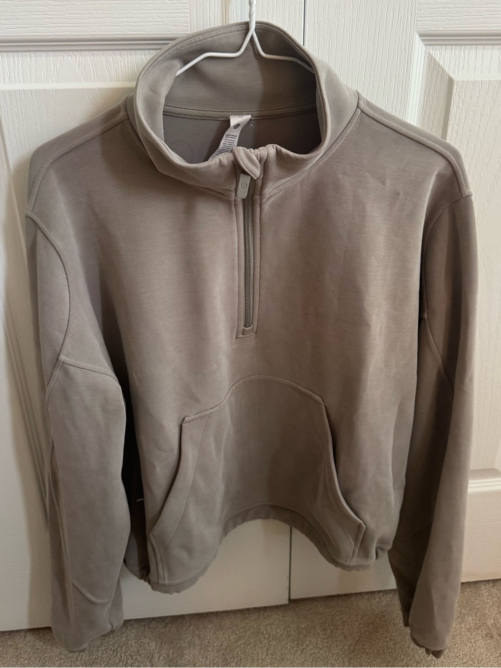 Lululemon Brushed Softstreme Half Zip. Size 12. Riverstone.